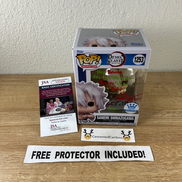 Sanemi Shinazugawa Funko Pop #1253 Demon Slayer COA Signed Autograph MINT